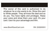 Official Black Privilege Card. White Privilege, Black Race & Reparations (4 Pack) FREE SHIPPING.