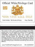 Official Black Race Card and White Privilege Card  (FOUR  pack) Novelty Free Shipping..