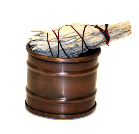 Burner: Metal Drum for Incense or Sage