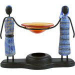 Burner: Wooden and Glass African Design