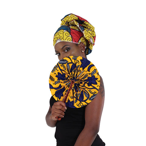 African Folding Fan  (Folds up to fit in purse or bag) Free Shipping.