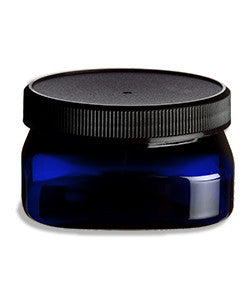 Jar: Square Blue Plastic 4 oz.