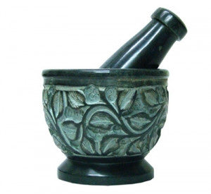 Mortar and Pestle Black Soap Stone