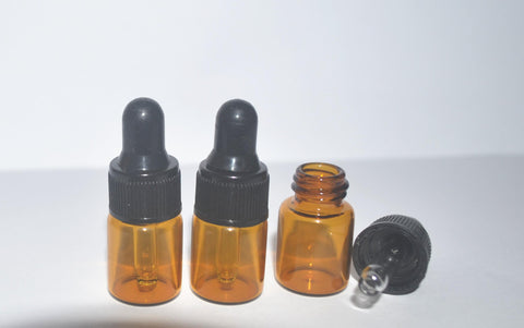 Bottle: Amber 3ml with eye dropper cap (Three Pack)