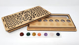 Selenite Charging Healing Crystals Set 8 Piece with Wood Gift Box.