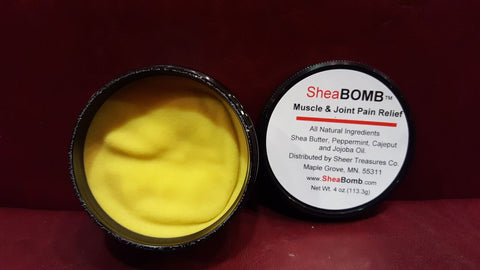 SheaBOMB™ Bomb to stop muscle and joint Pain 2 and 4 oz.