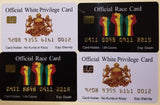 Official White Privilege Card and Black Race Card (FOUR pack Novelty) Free Shipping..