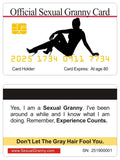 Official Sexual Granny Card. 8 PACK, Free Shipping