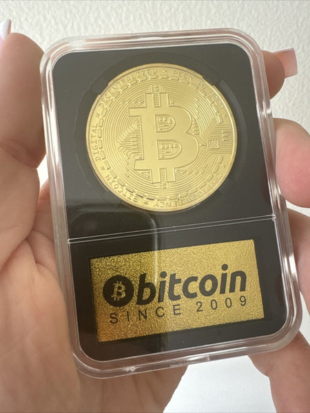 Round Coin BITCOIN: Limited Edition Physical Coin with Display round coin case (F ...