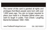 Official White Privilege Card and Black Privilege Card  (EIGHT  pack) Novelty Free Shipping.