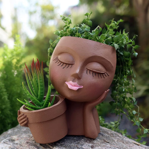 face plant pot large Face Flower Pot Planter – Sheer Treasures Company LLC