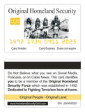 Official Homeland Security Card. 8 PACK, Free Shipping