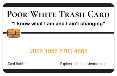 Aromabug: Official Poor White Trash Card. 8 PACK  (Free Shipping)