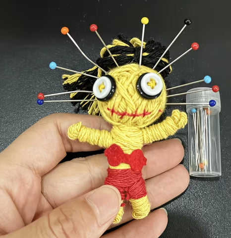 Voo Doo Doll with Pins and Keychain loop