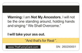Official Warning Card. 8 PACK, Free Shipping
