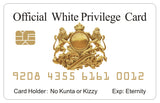 Official Black Race Card and White Privilege Card  (FOUR  pack) Novelty Free Shipping..