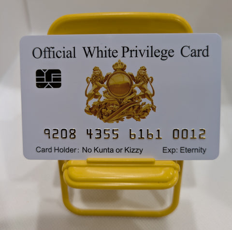 Official White Privilege Card and Black Privilege Card  (EIGHT  pack) Novelty Free Shipping.