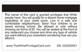 Official Black Privilege Card. White Privilege, Black Race & Reparations (4 Pack) FREE SHIPPING.