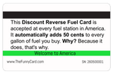 Official Discount Reverse Fuel Card (8 Pack)