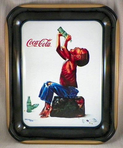 Coke Metal Tray: 1996 "Last Drip" Coca-Cola Tray John Solomon Sandridge Artist Metal Tray
