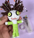 VooDoo Doll with Pins and Keychain loop. Free Bag of Mugwort included.