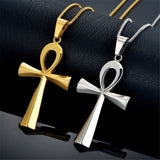 Ankh (Cross) Necklace Gold or Silver. (Free Shipping).