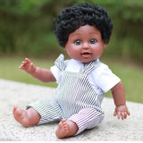 Black Baby Doll with Wavy Hair (Boy) Mixed-Race.