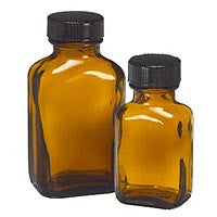 Bottle: Rectangular Amber Bottles 1/2 oz. (6 pack)