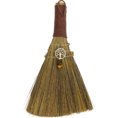 Broom: Wicca Tree of Life and Evil Eye.
