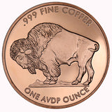 Buffalo Nickel Copper Round Coin (Packed in Clear Protective Capsule)