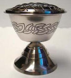 Burner: Brass/Pewter Finish for Incense, Charcoal and Herbs (Celtic Knot)