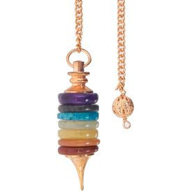 Chakra Pendulum: 7 Stones with Copper