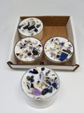 New Moon Manifestation Tealight Candles With Crystals and Essential Oil  4 pack Set