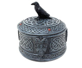 Raven Round Box for Stones, Herbs, Jewelry and more.