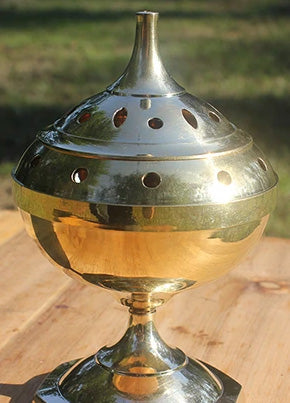 Brass Incense Burner: Charcoal Censor 7 in tall (Free Shipping)