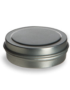 Tin Flat container 1/2 oz. with slip lid. (6 pack)