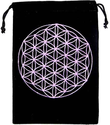 Velvet Bag: Embroidered Flower of Life. (Free Shipping)
