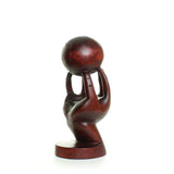 Wooden Globe in Hand Statue