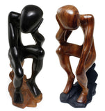 African Wooden Thinker Statue