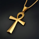 Ankh (Cross) Necklace Gold or Silver. (Free Shipping).