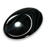 Stone: Banded Black Agate (Thumb Worry Stone)