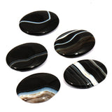 Stone: Banded Black Agate (Thumb Worry Stone)