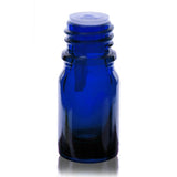 Bottle: Cobalt Blue Euro Glass Bottle 10 ml w/ Dropper Cap (Black) (6 pack)
