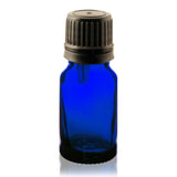 Cobalt Blue Euro Glass Bottle 15 ml w/ Dropper Cap (Black) (6 pack)