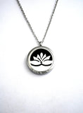 AromaBug™ NECKLACE Aromatherapy LOCKET (Necklace) Lotus Flower & Tree of Life (Silver, Gold & Black)