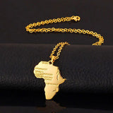 Necklace: Africa Map 18k Gold plated
