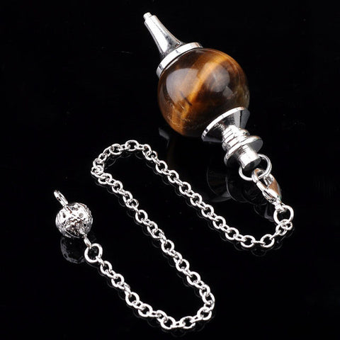 Pendulum: Tigereye sphere with Silver Chain