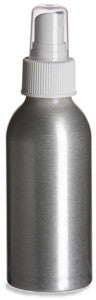 Aluminum Bottle 4oz w/ White Atomizer Pump (3 pack)