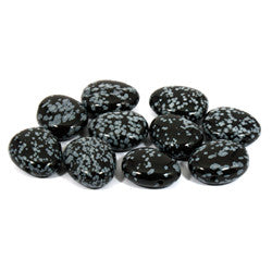 Stone: Snowflake Obsidian Drilled Tumble Stone (Hole Drilled)