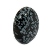 Stone: Snowflake Obsidian Drilled Tumble Stone (Hole Drilled)